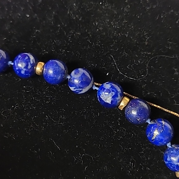 14k vintage lapis lazuli necklace - Picture 6 of 6